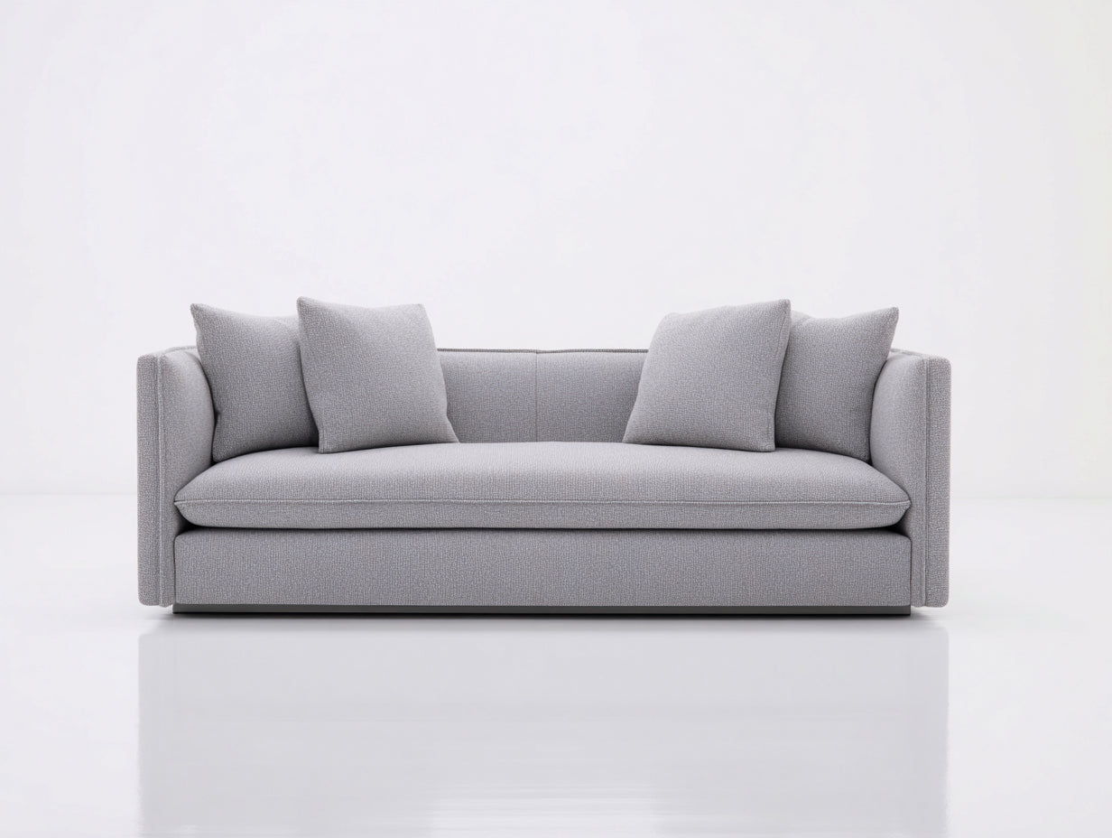 Canapé 2 places - Tissu - 185 x 92 x 74 cm - Gris clair - Style contemporain