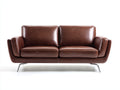 Canapé 2 places - Cuir-Métal - 190 x 90 x 82 cm - Marron - Style moderne