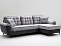 Canapé d'angle - Tissu - 310 x 180 x 86 cm - Gris clair-Gris foncé - Style moderne