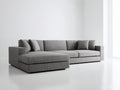 Canapé d'angle - Tissu - 330 x 180 x 85 cm - Gris - Style contemporain