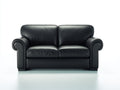 Canapé 2 places - Cuir - 176 x 94 x 86 cm - Noir - Style classique