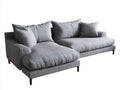 Canapé d'angle - Tissu - 300 x 170 x 86 cm - Gris - Style contemporain