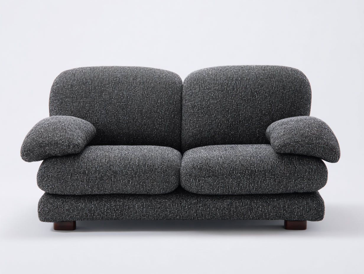 Canapé 2 places - Tissu-Bois - 172 x 90 x 82 cm - Gris foncé - Style moderne