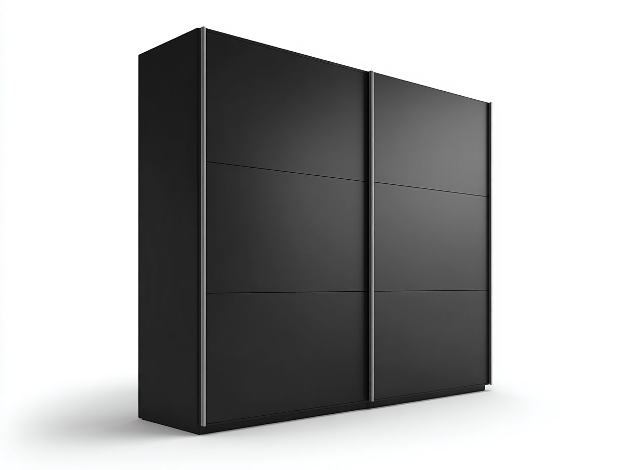 Armoire - Panneaux de particules-métal - 240 x 60 x 210 cm - Noir - Style moderne