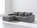 Canapé d'angle - Tissu - 300 x 170 x 85 cm - Gris - Style contemporain