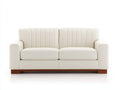 Canapé 2 places - Similicuir-Bois - 180 x 93 x 86 cm - Blanc cassé - Style moderne