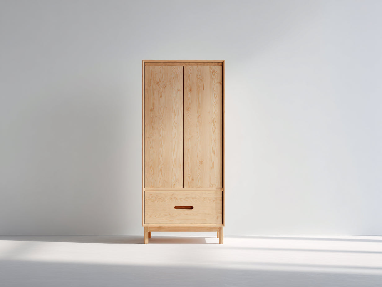 Armoire - Bois - 100 x 45 x 190 cm - Bois clair - Style naturel