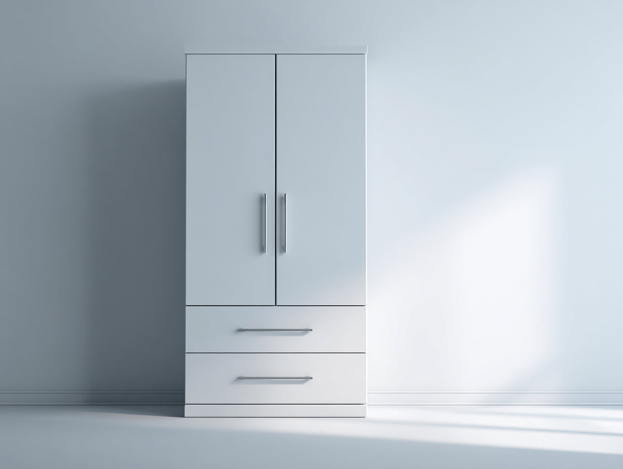 Armoire - Bois - 100 x 50 x 190 cm - Blanc - Style moderne