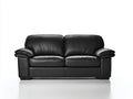 Canapé 2 places - Cuir - 185 x 96 x 84 cm - Noir - Style classique