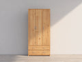 Armoire - Bois-panneaux de particules-métal - 120 x 55 x 200 cm - Bois clair - Style naturel