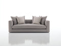 Canapé 2 places - Tissu - 170 x 90 x 75 cm - Gris clair - Style moderne