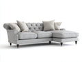 Canapé d'angle - Tissu - 320 x 175 x 88 cm - Gris clair - Style classique