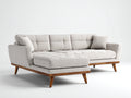 Canapé d'angle - Tissu-Bois - 300 x 175 x 88 cm - Beige - Style scandinave