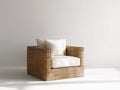 Fauteuil en rotin - Rotin-Tissu - 91 x 87 x 80 cm - Naturel-Écru - Style contemporain