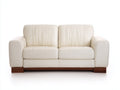 Canapé 2 places - Similicuir-Bois - 168 x 91 x 85 cm - Blanc cassé - Style contemporain