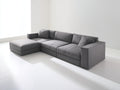 Canapé d'angle - Tissu - 320 x 190 x 85 cm - Gris - Style contemporain